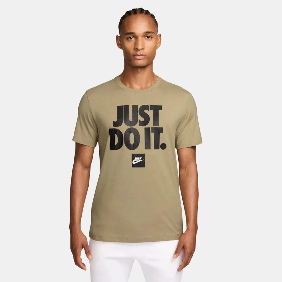 Футболка хлопковая с принтом Fran JDI Verbiage Nike, Коричневый