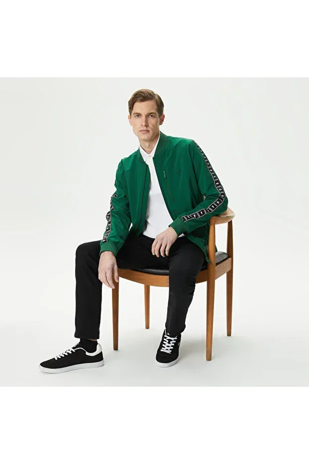 Мужская куртка-бомбер с принтом Lacoste, Зеленый — фото 4