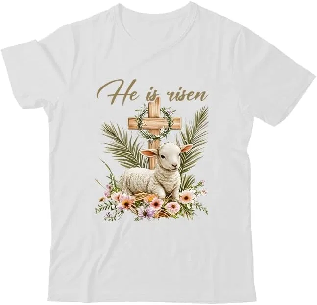 Мужская футболка с принтом He is Risen, White
