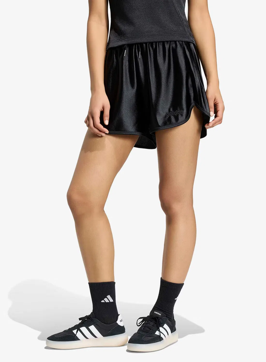 Шорты свободного кроя с атласной отделкой Seasonal Essentials, Adidas, черный