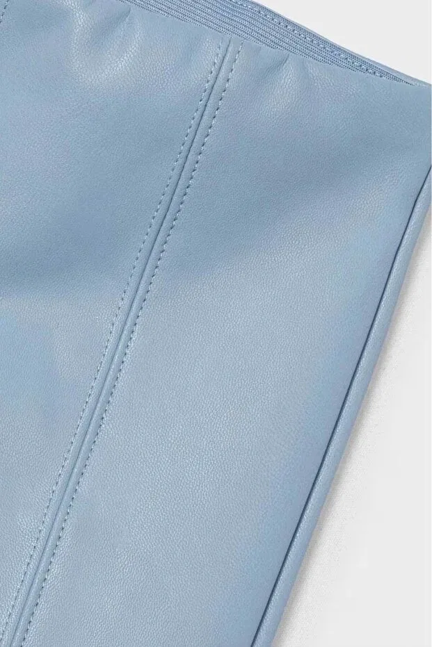 Детские леггинсы для девочек из экокожи Mayoral, Blue — фото 2