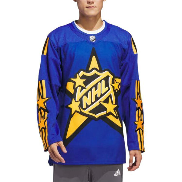 Футболка x drew house 2024 nhl all star хоккейная майка азия размеры Adidas, синий — фото 2