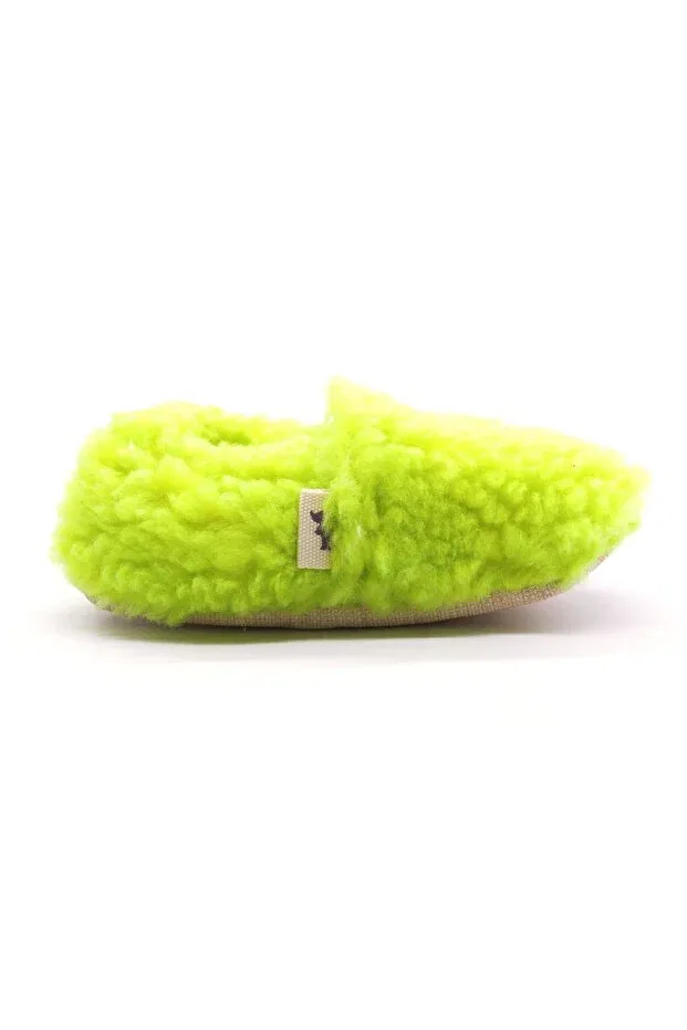Детские пинетки из плюша с нескользящей подошвой Neon Green Plush Cotton Non-Slip Baby Booties Morgedan, Neon Green — фото 4