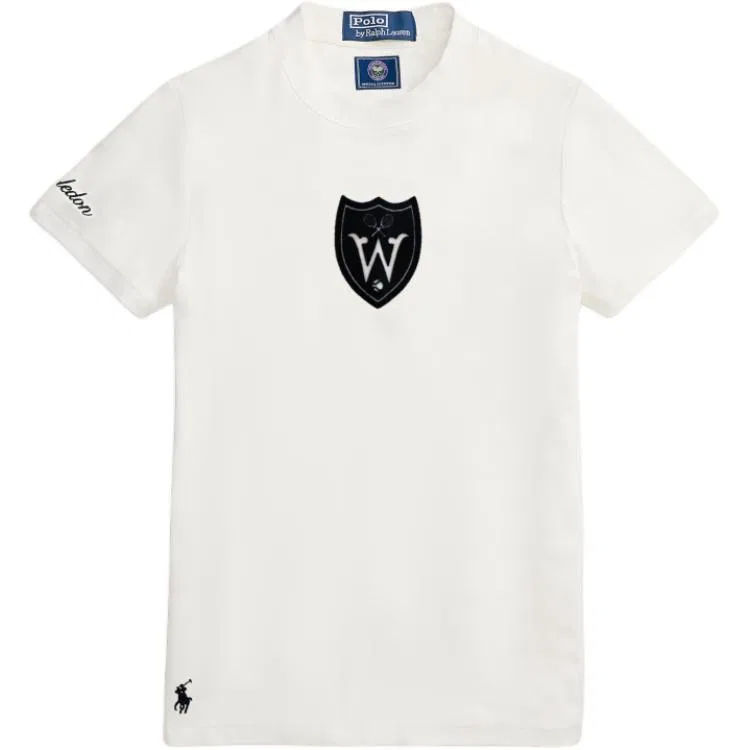 Женская футболка с круглым вырезом Wimbledon White Polo Ralph Lauren, White
