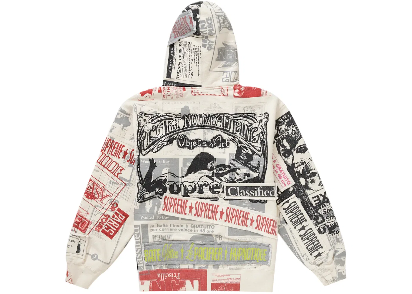 Мужская худи на молнии Supreme Collage, White — фото 2
