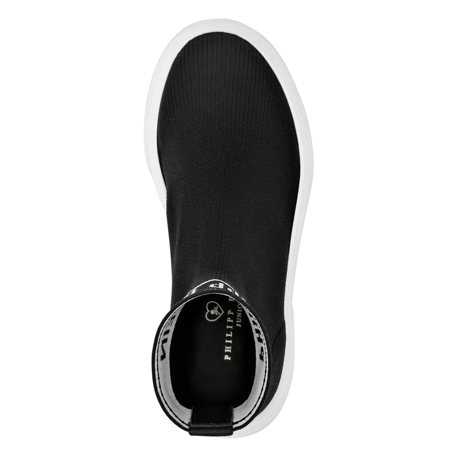 Детские кроссовки с высоким верхом PHILIPP PLEIN, Black/White — фото 2