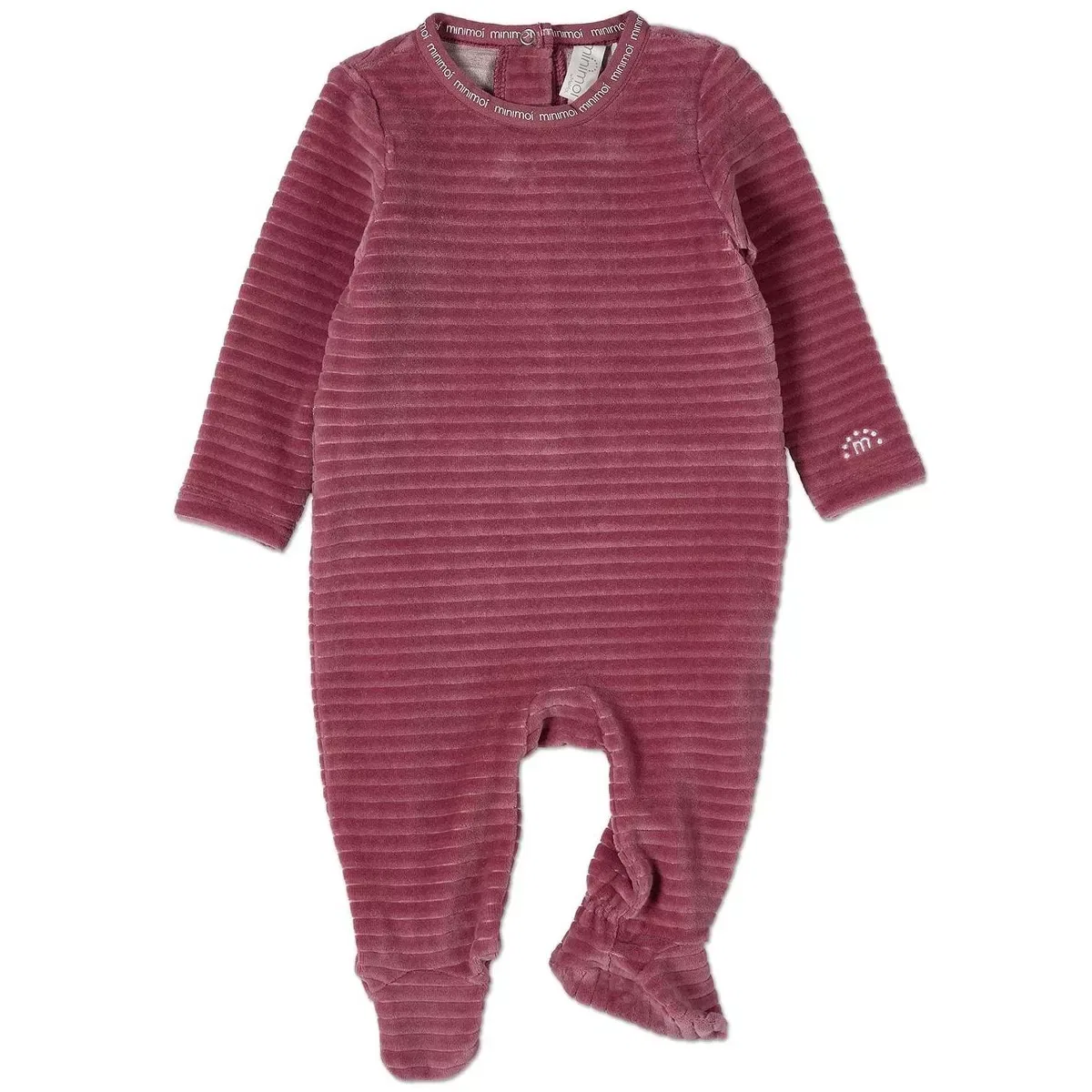 Детское боди-комбинезон с длинным рукавом MiniMoi Trim NEWBORN, Berry