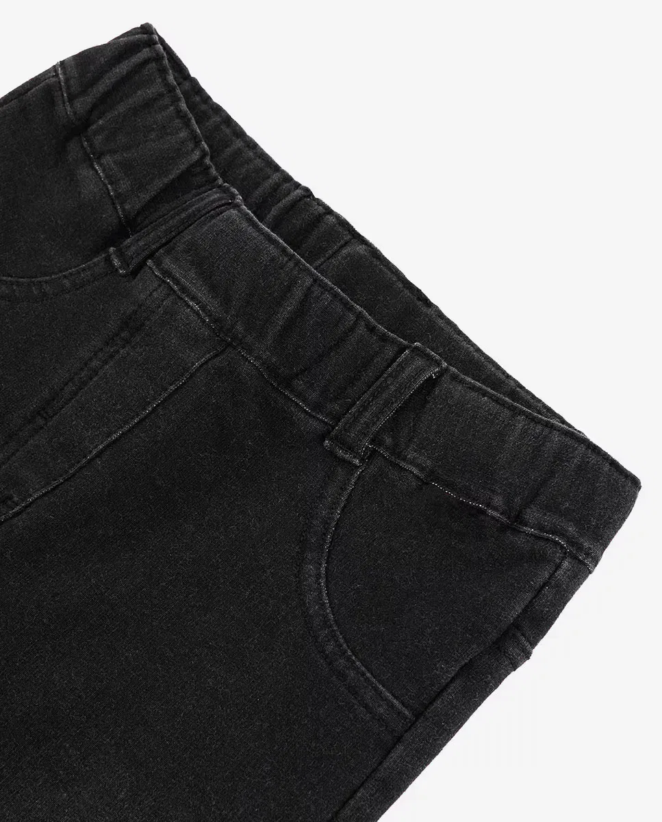 Детские джинсовые брюки для девочек из футера Boboli, Negro — фото 2