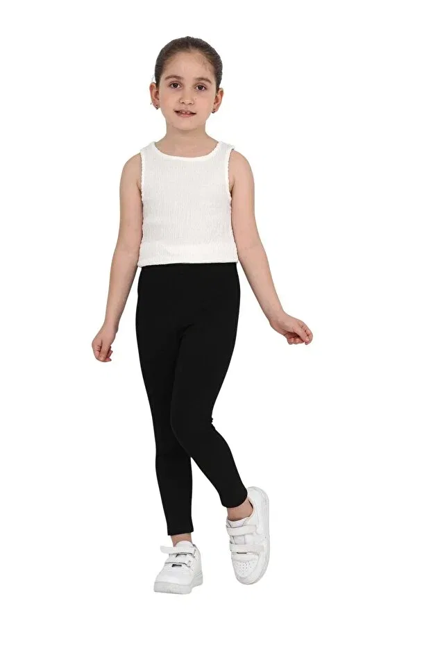 Детское термобелье-леггинсы на каждый день с начесом ребристые Erdem Kids, Black