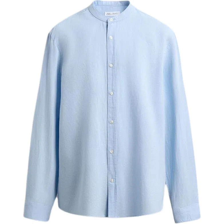 Мужская рубашка с принтом Sky Blue Moderate ZARA, Sky Blue