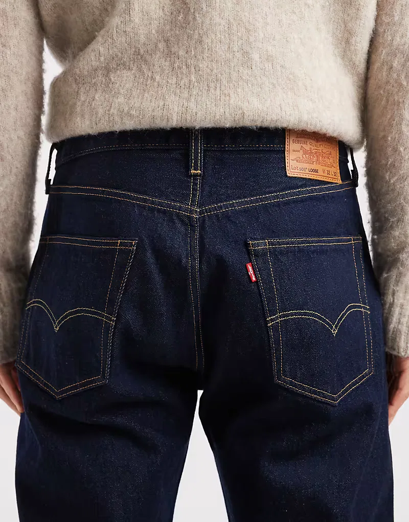 Джинсы Levi's 501 свободного прямого кроя, индиго — фото 4