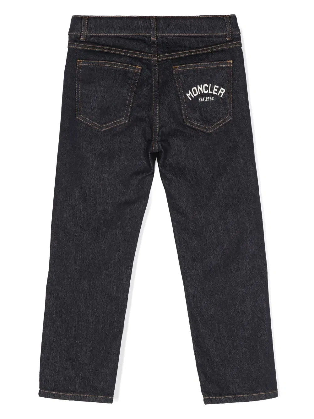 Джинсы с вышитым логотипом Kids Dark Blue Embroidered Logo Jeans Moncler, Navy — фото 2