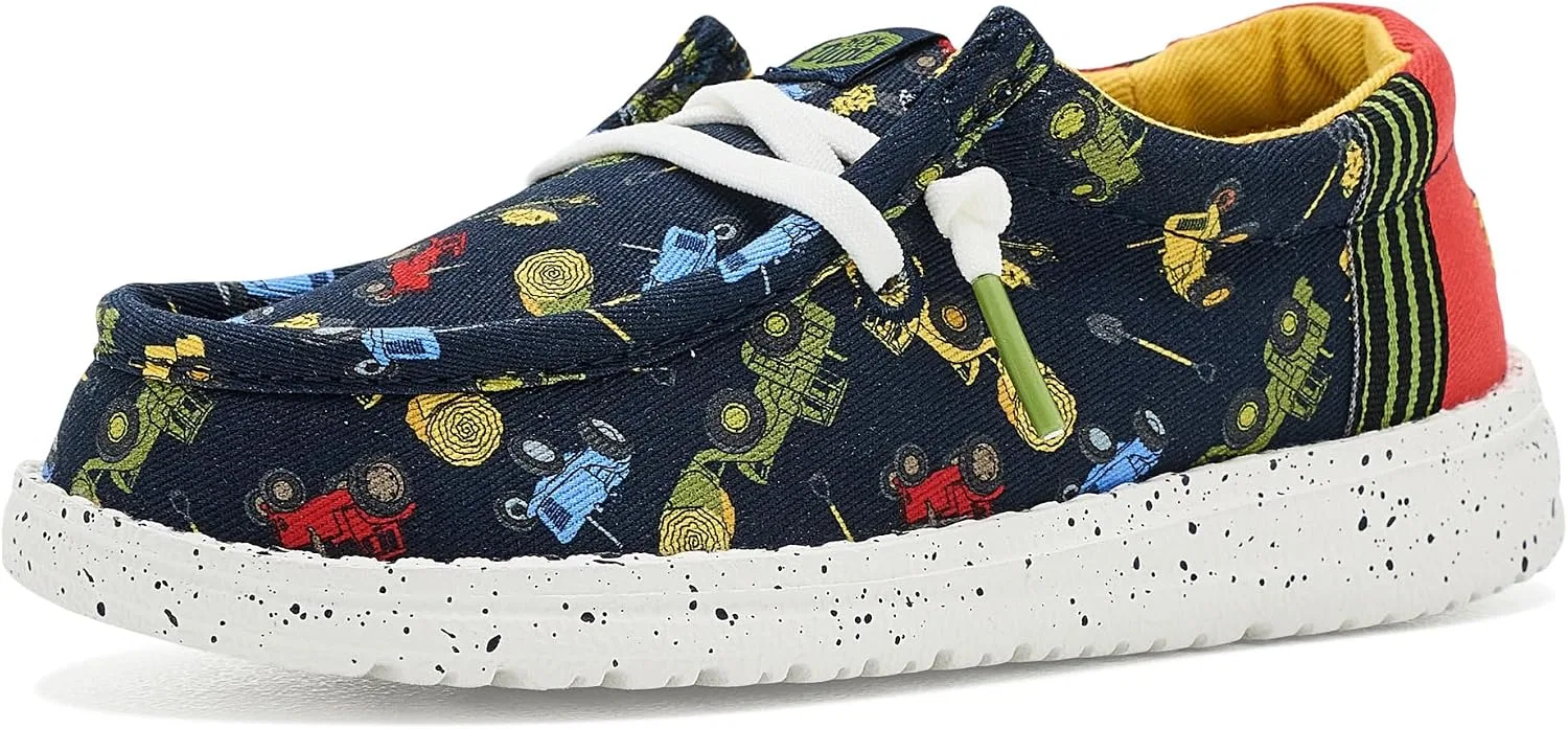 Детские туфли-лоферы для мальчиков с принтом Wally Tiny Travelers HEYDUDE, Navy/Multi
