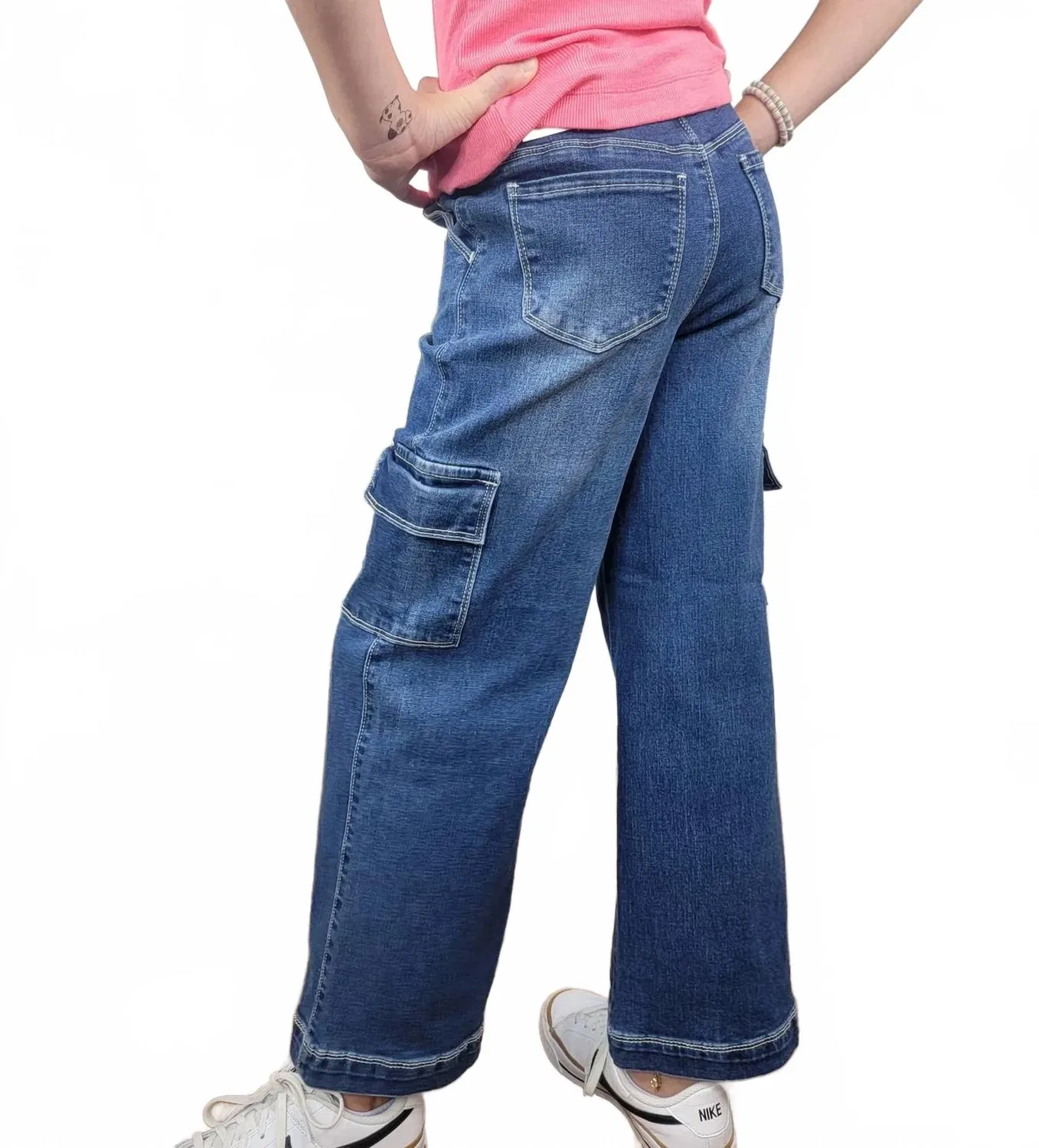 Детские джинсы для девочек с широкими штанинами Bex Wide Leg Jeans Cutie Patootie, Denim — фото 2