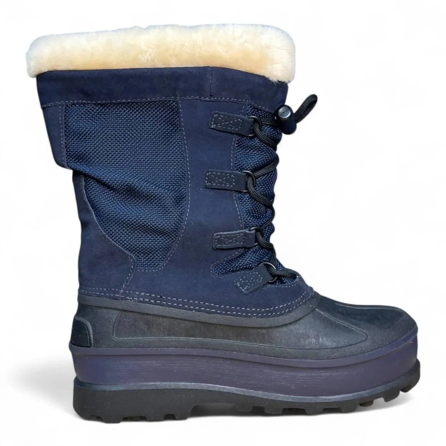 Детские ботинки для девочек на шнуровке с шерстяной подкладкой Bobbey Boot UGG, Midnight Navy — фото 2