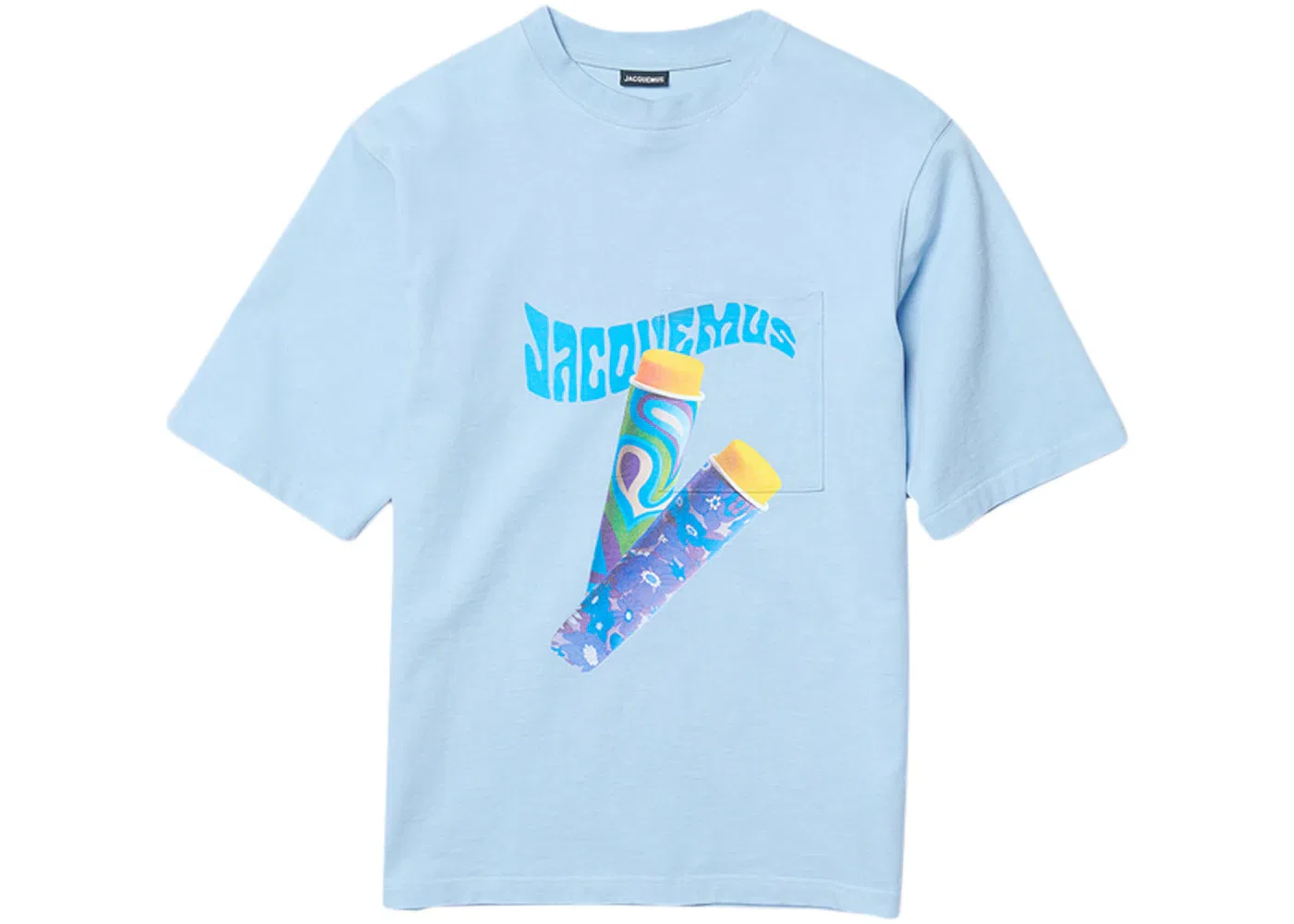 Мужская футболка свободного кроя с принтом Paisley Sorbet Logo Boxy Fit T-Shirt Jacquemus, Print Sorbet Blue