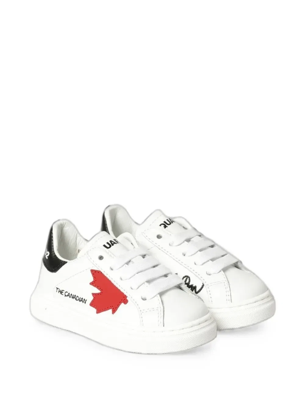 Кожаные кроссовки с кленовым листом Dsquared2 Kids, белый — фото 3
