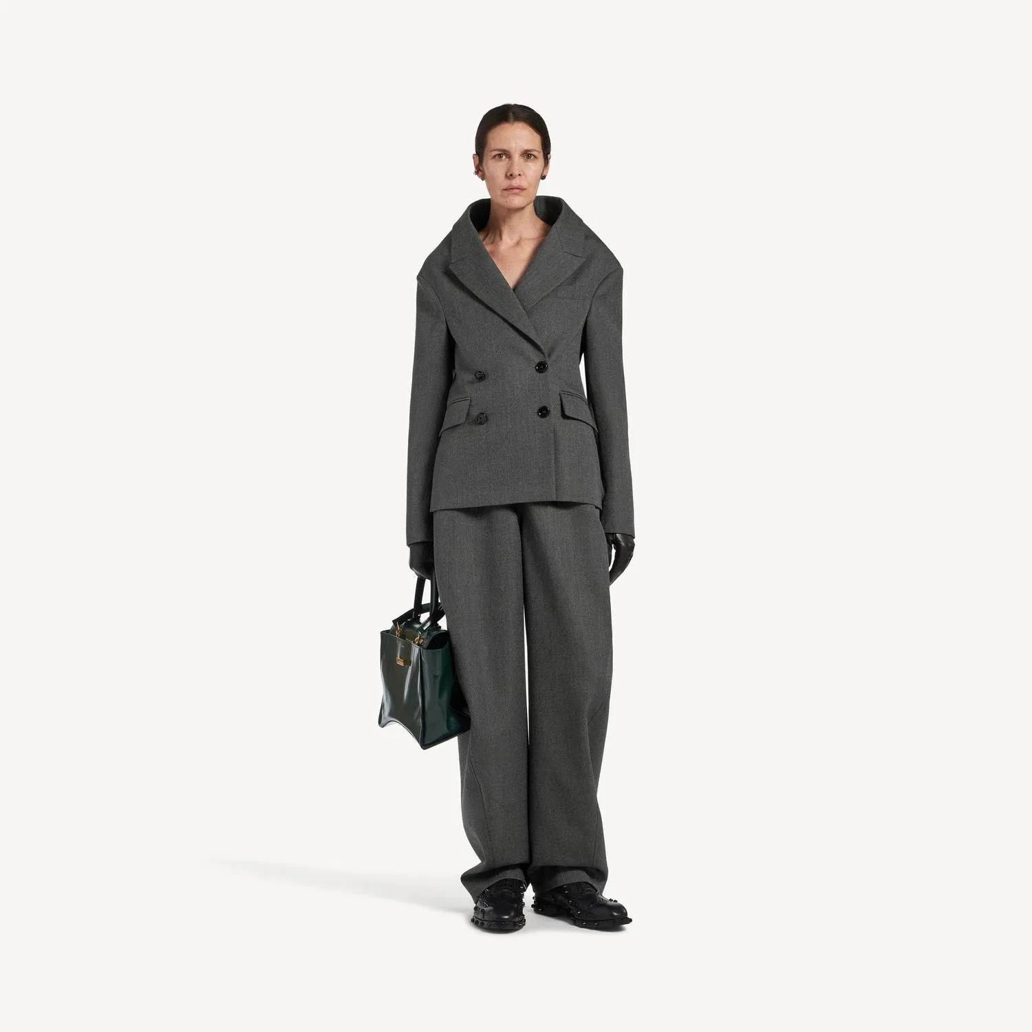 Куртка спортивная с объемными плечами Balenciaga, серый — фото 2