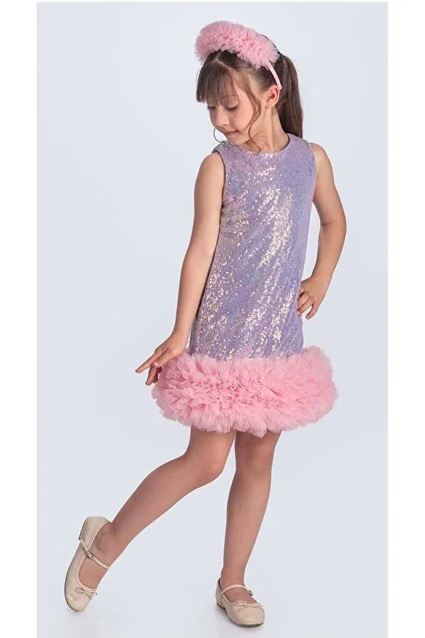 Детское платье для девочек с пайетками Sequin ifestos crowned tutu children's special occasion evening dress m00743 Mnk Baby&Kids, Lila