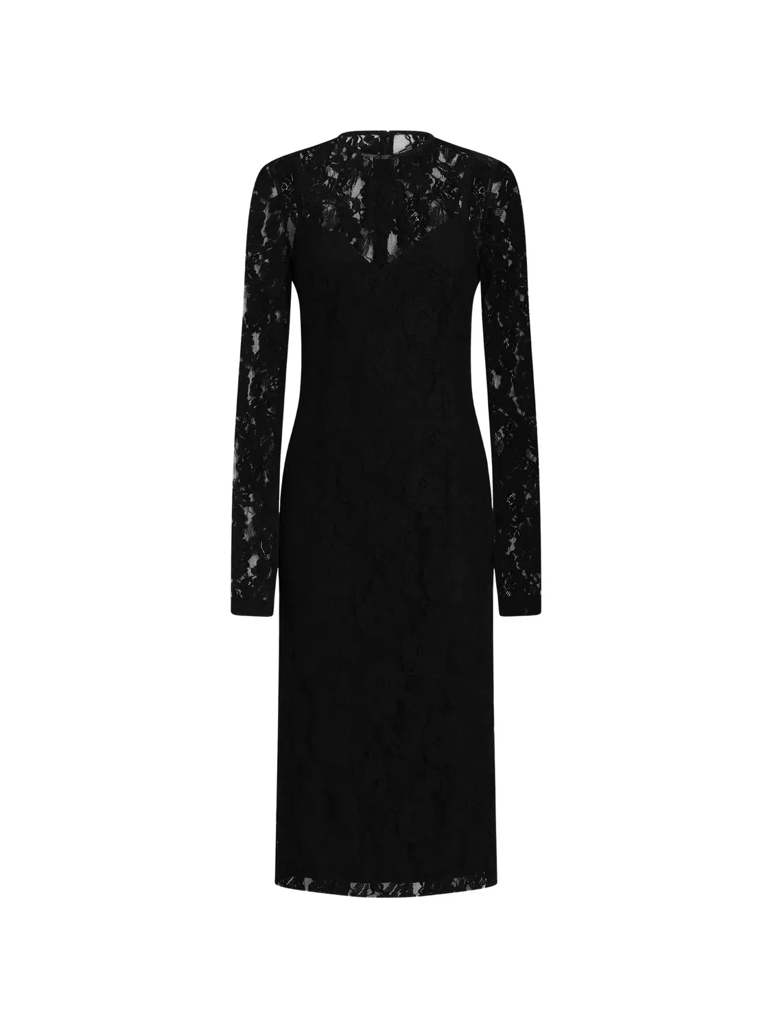 Кружевное платье миди Dolce & Gabbana, черный