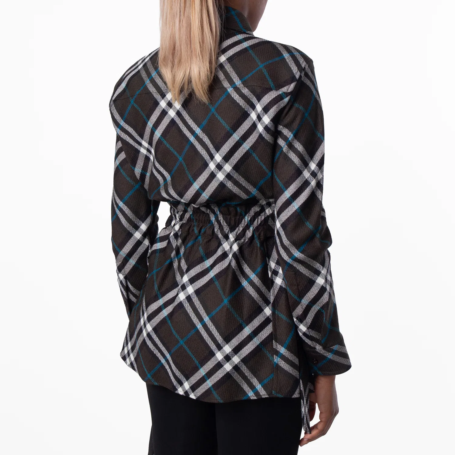 Женская рубашка с поясом в клетку Burberry, Snug Ip Check — фото 4