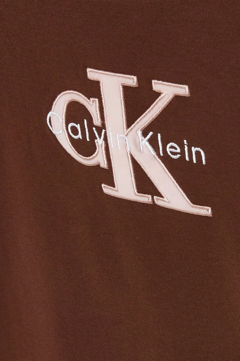 Футболка хлопковая Monologo Calvin Klein, коричневый — фото 2