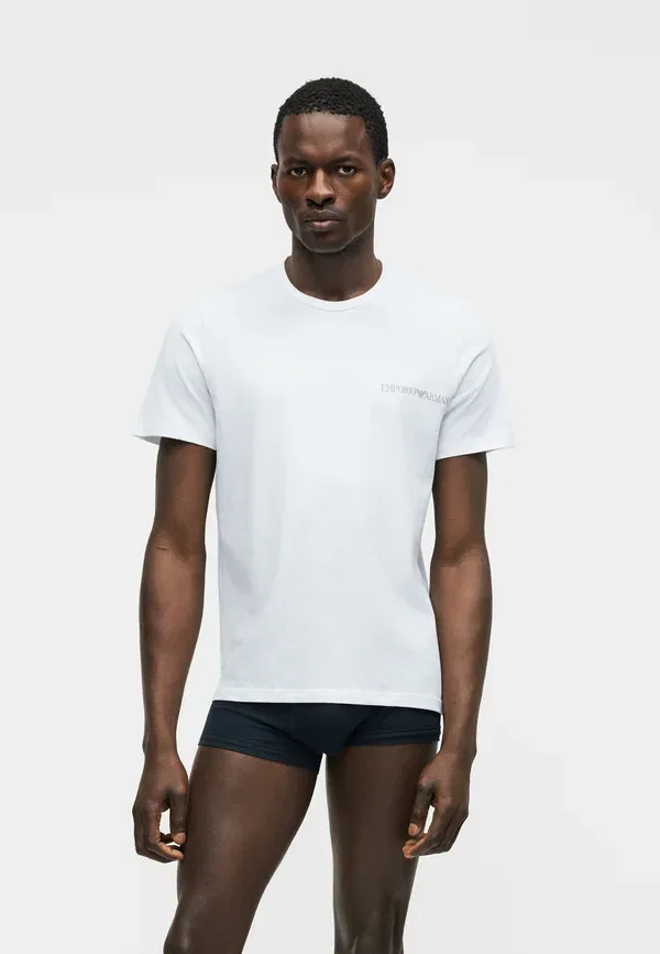Комплект из двух маек с круглым вырезом и логотипом Core Emporio Armani, белый — фото 4