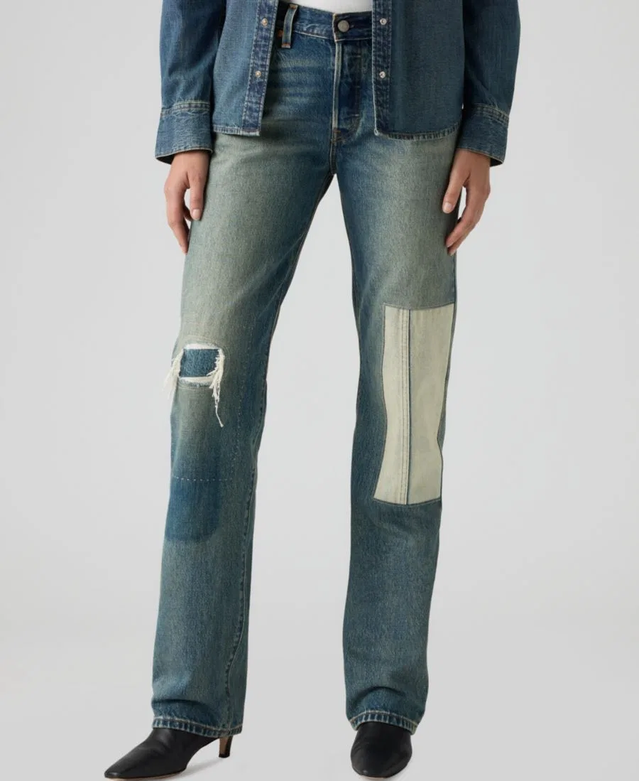 Джинсы прямого кроя с высокой талией, модель 501 90's Levi's, Med Blue