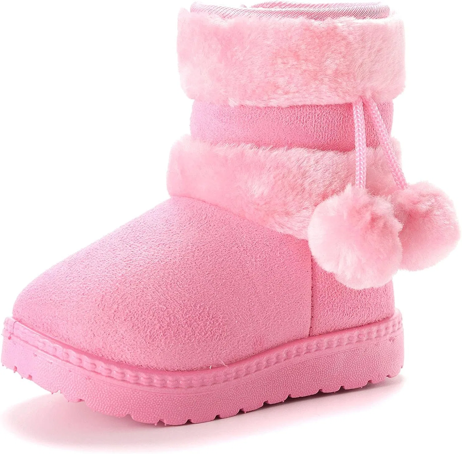 Детские зимние ботинки для девочек и мальчиков с мехом Yeeteepot, Pink