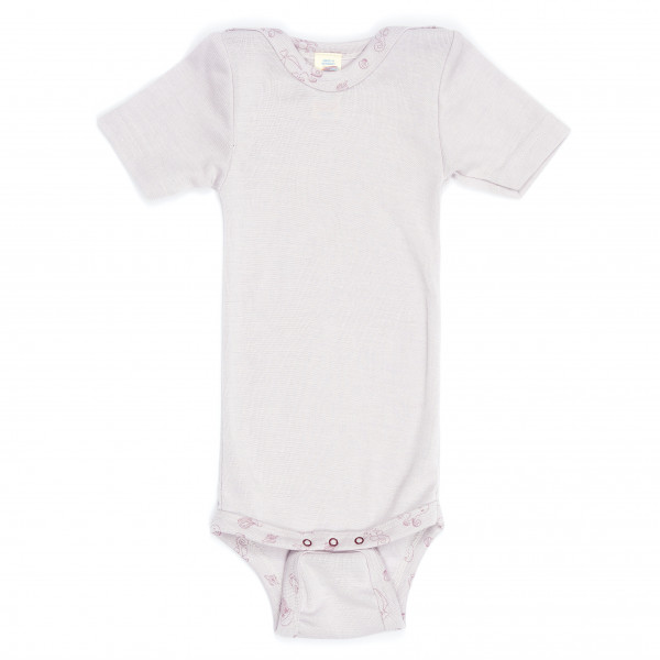 

Детский боди с коротким рукавом и застежками-кнопками на плечах - нижнее белье из мериносовой шерсти Engel, Magnolie