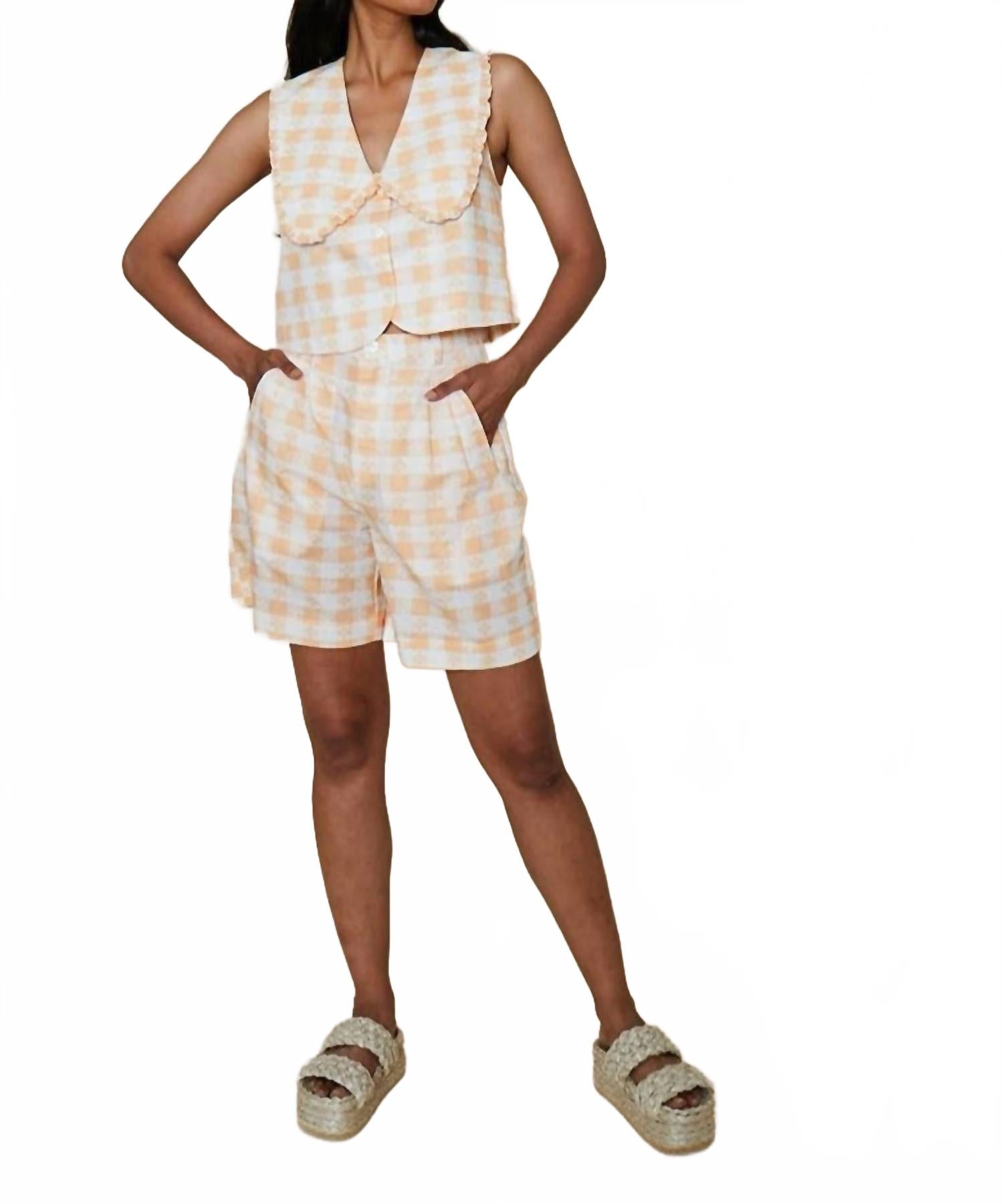 

Шорты Kokomo Bermuda Short In Apricot Tablecloth Rachel Antonoff, Apricot Tablecloth