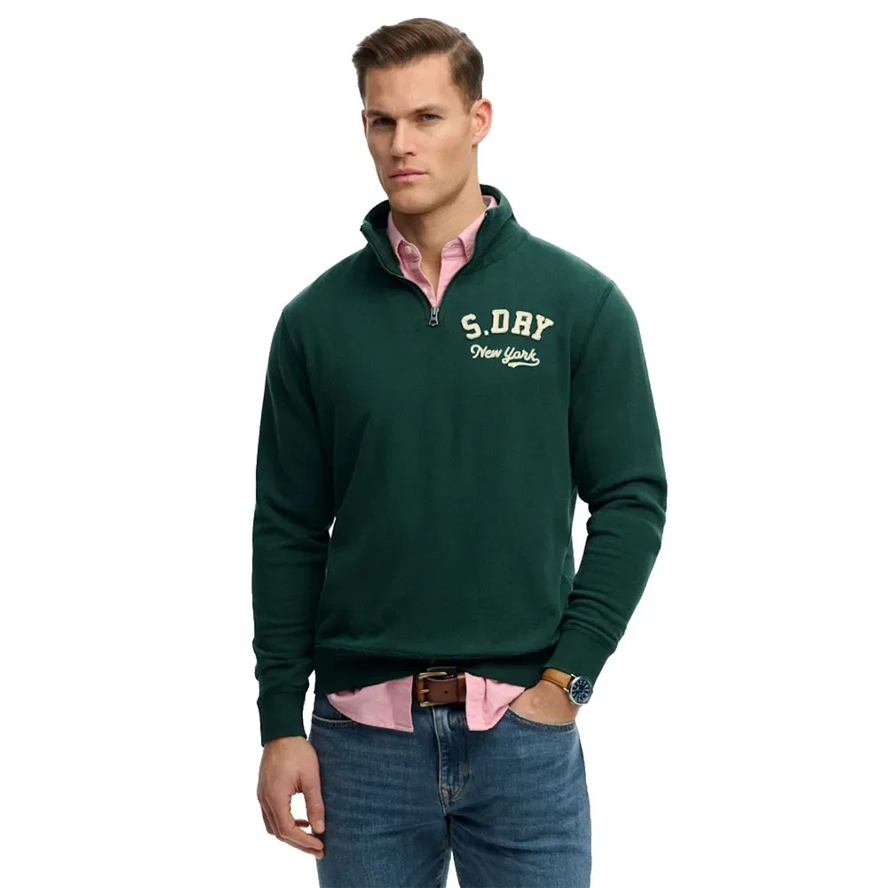 Мужской свитшот с полузастежкой-молнией Vintage Athletic Superdry, Green