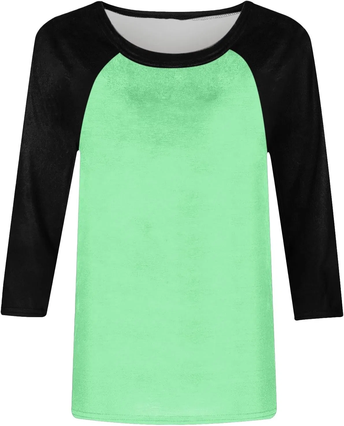 Женская свободная блуза с цветными блоками, 3/4 рукав, Mint Green — фото 3