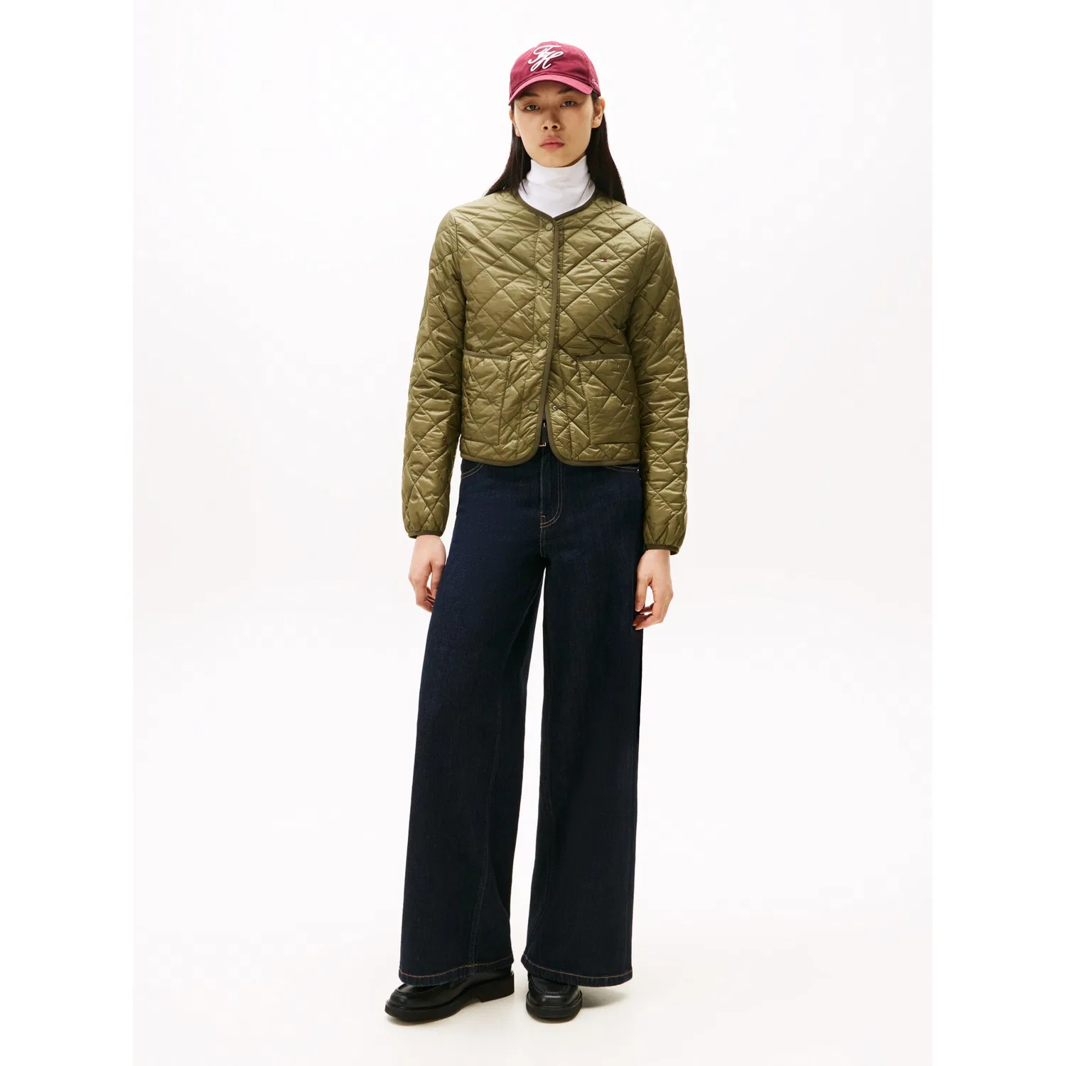 Женская стеганая куртка регулярной посадки Tommy Hilfiger, Olive — фото 3