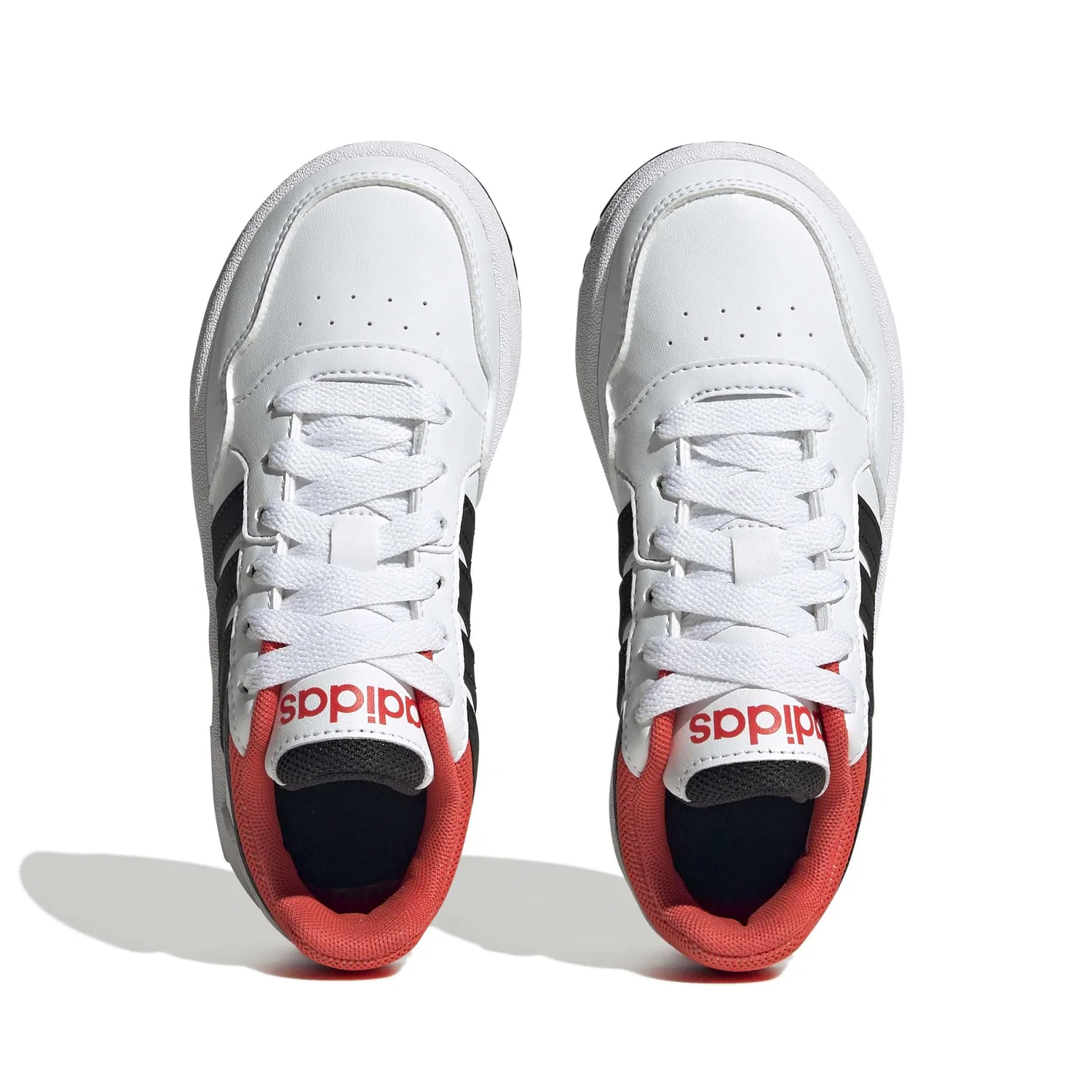 Детские кроссовки для мальчиков Hoops Adidas, Cloud White Core Black Bright Red — фото 2