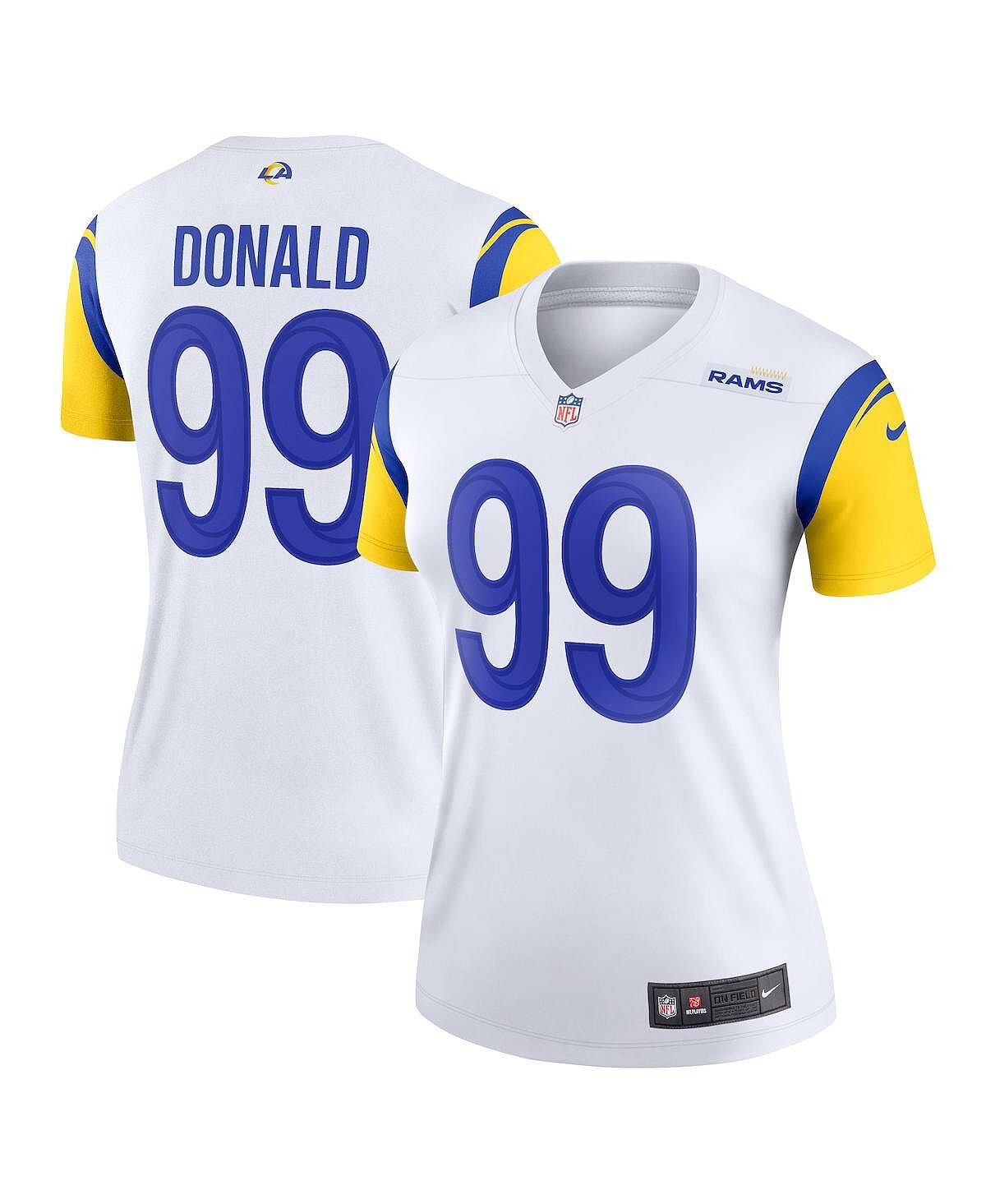 

Женская футболка aaron дональда уайта los angeles rams legend джерси Nike, белый