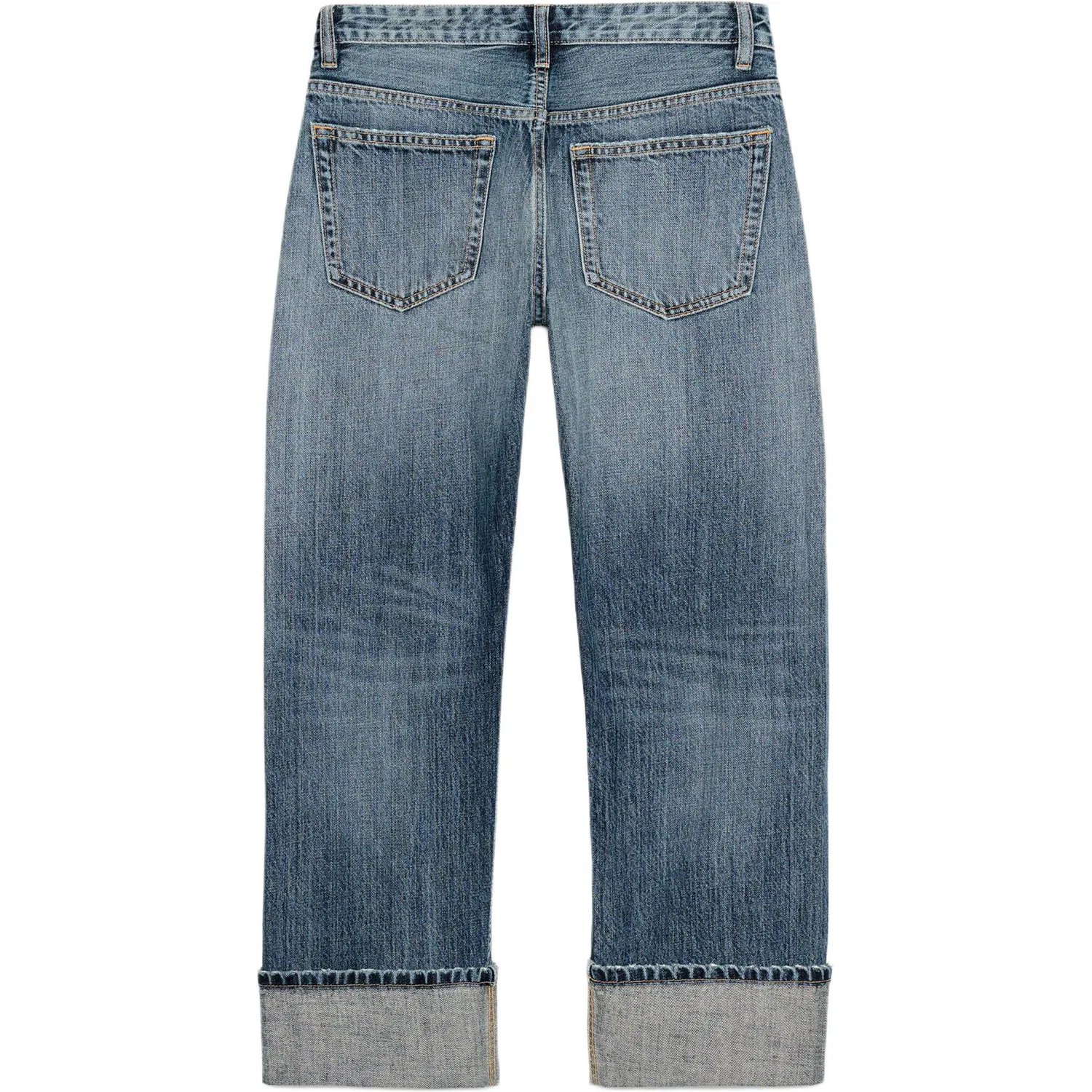Женские джинсы прямого кроя, темно-синие, ZARA, Dark Blue — фото 3