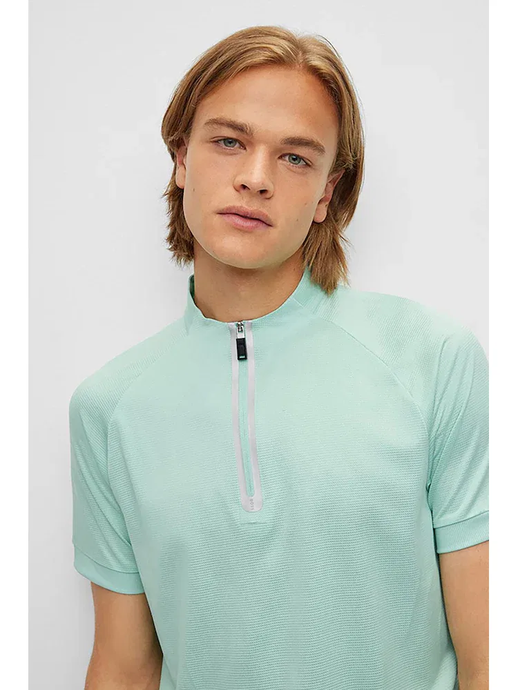 Футболка поло с длинным рукавом, Slim Fit, Golf Stretch BOSS, Sky Blue