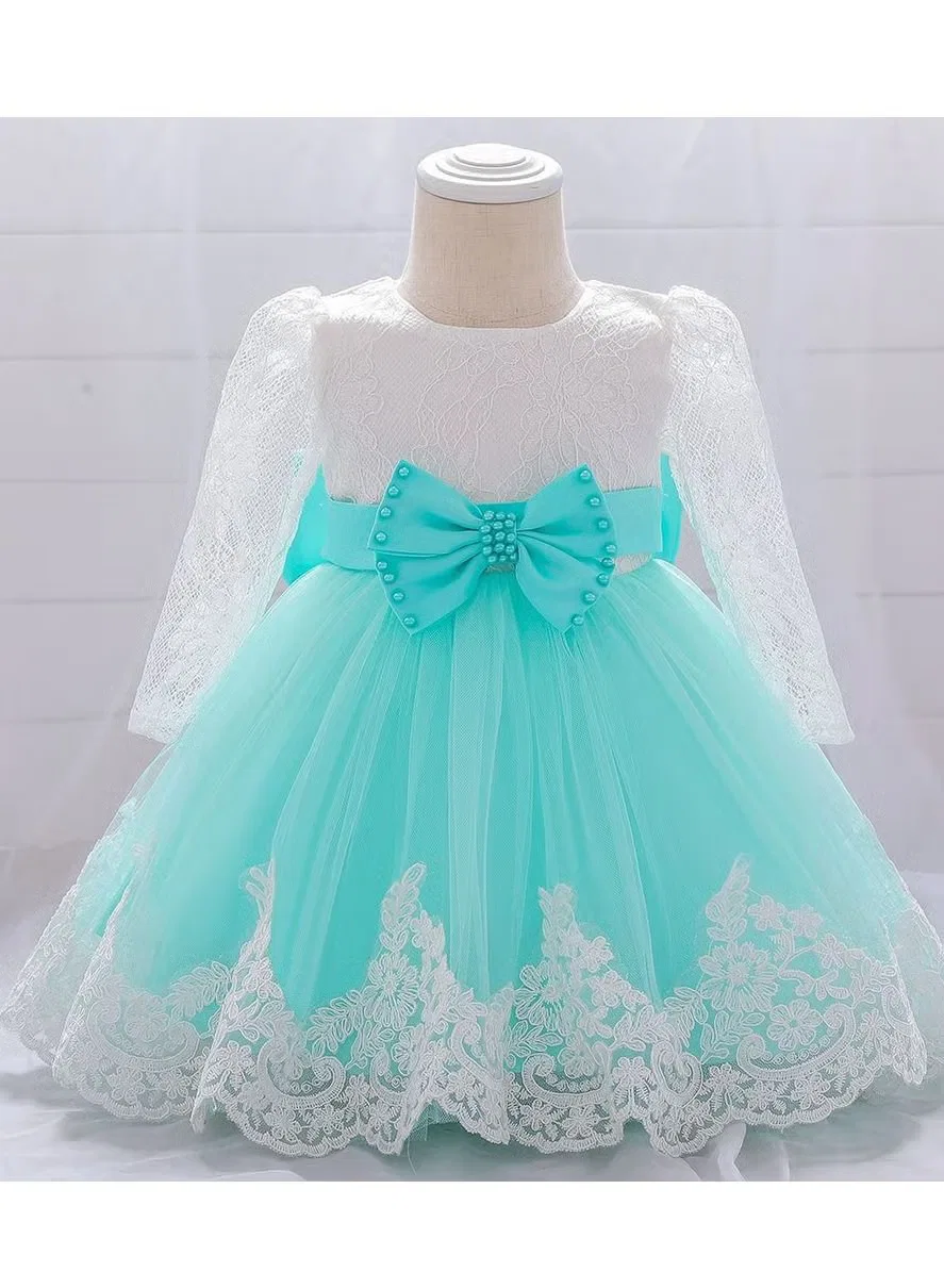 Платье с вышивкой для новорожденных Best Gift Fashion, зеленый