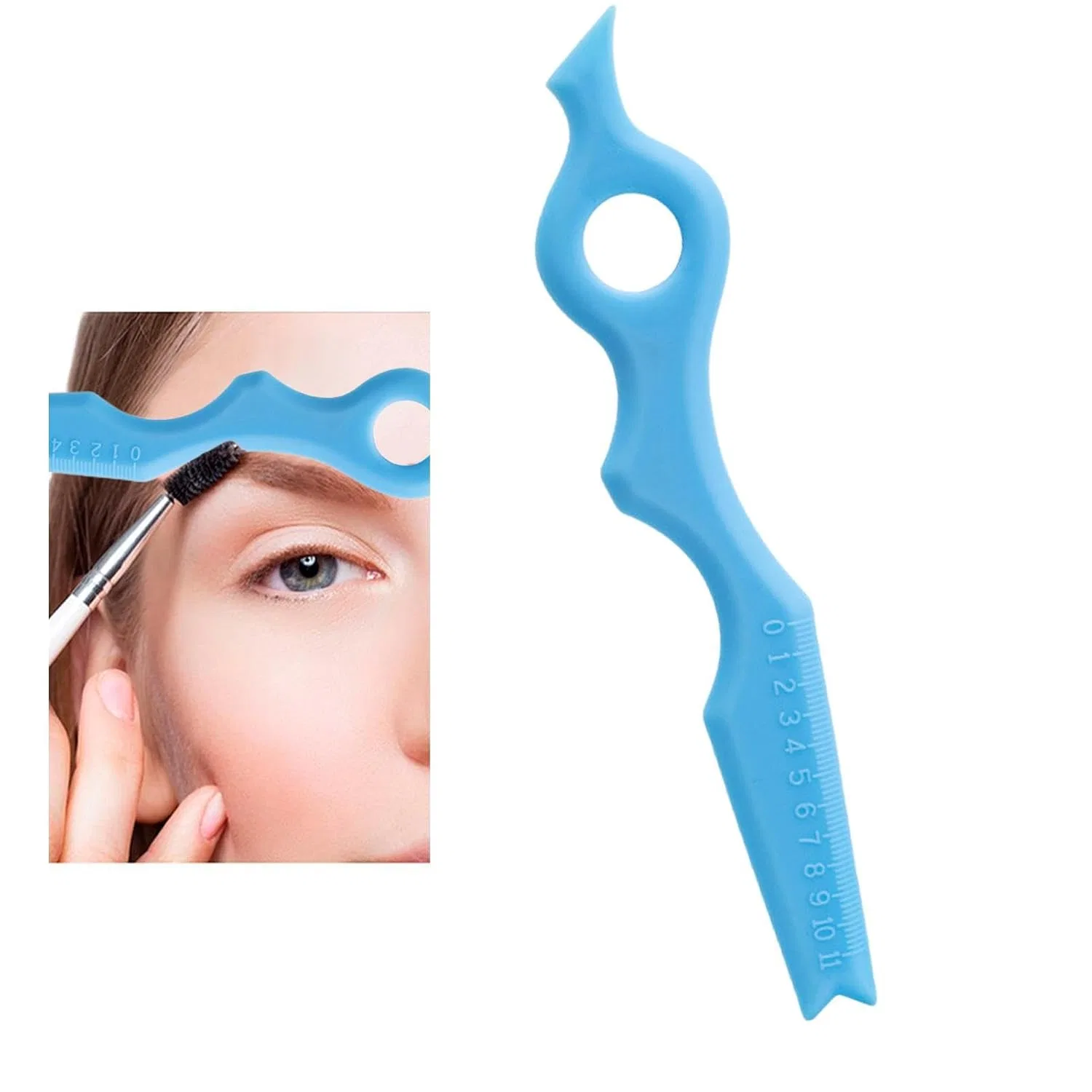 Трафарет для подводки, Silicone Eyeliner Tool, Maciun, 1 шт, 170x32x7 мм, Blue