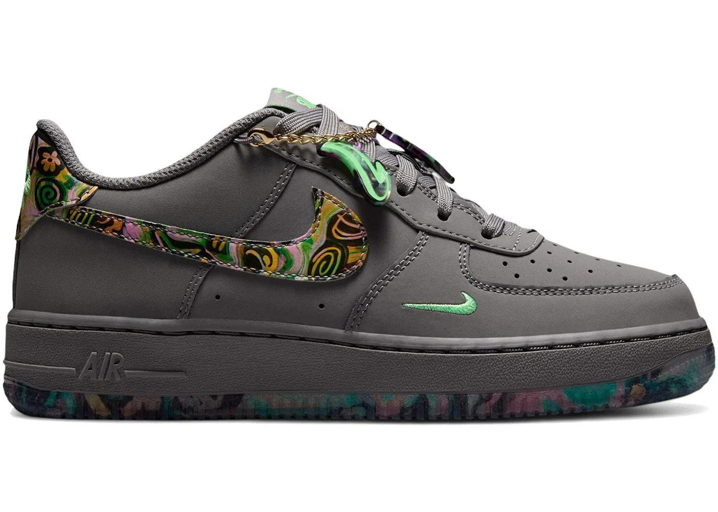 Детские кроссовки Lifestyle Nike Air Force 1 Low, Pencil Point/Multi-Color/Illusion Green/Dark Raisin/Glacier Blue/Metallic Gold