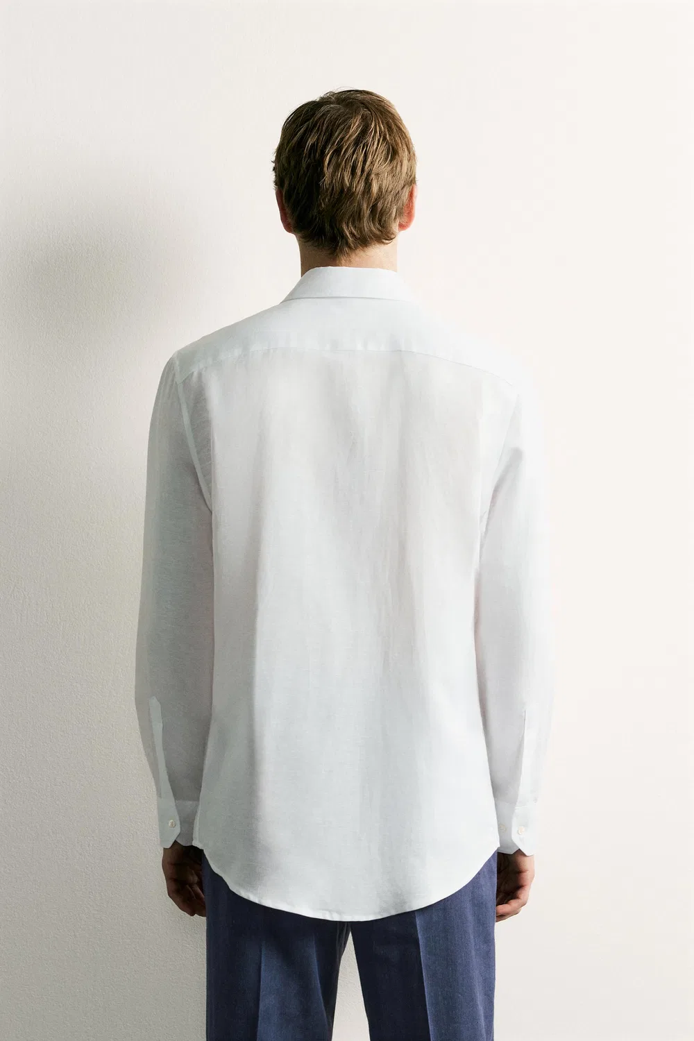 Рубашка из льна и лиоцелла, стандартного кроя. ZARA, White — фото 3