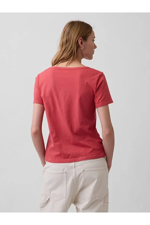 Женская футболка с v-образным вырезом Gap, Red005 — фото 4