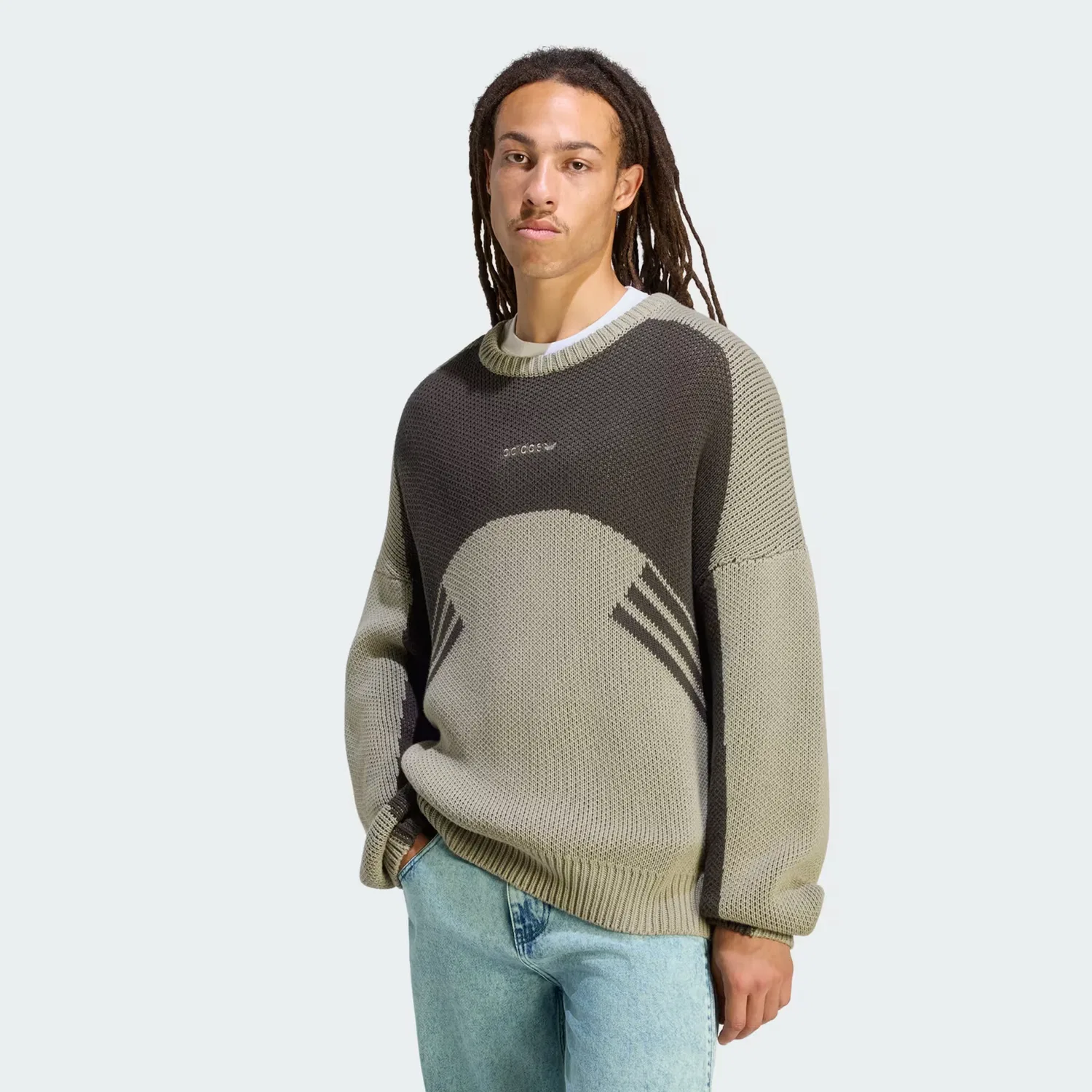 Мужская толстовка крупной вязки Munich 93 Adidas Originals, серебристо-серый/черный