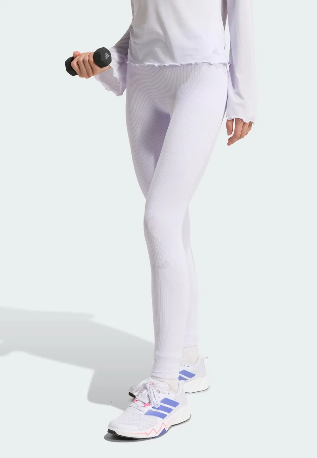 Спортивные легинсы Adidas Performance All Me пастельно-фиолетового цвета — фото 2