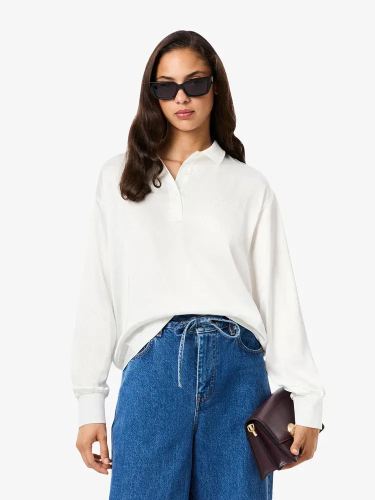 Блуза LACOSTE White Fluid, полиэстер, белый