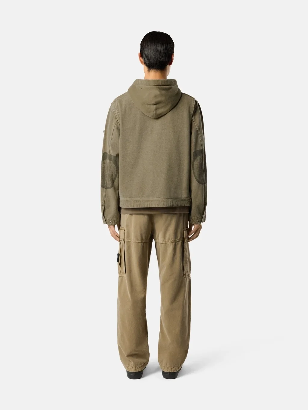 Мужские брюки-карго Stone Island Loose Fit With Drawstring Cuffs, военный зеленый — фото 3