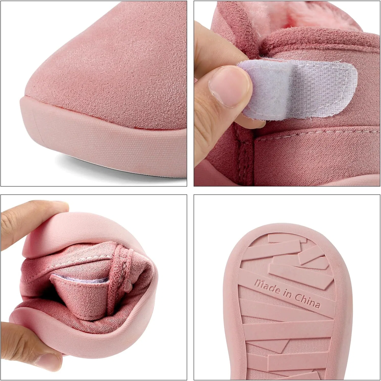 Детские зимние ботинки с мехом для девочек и мальчиков DUONITITI, Pink — фото 2