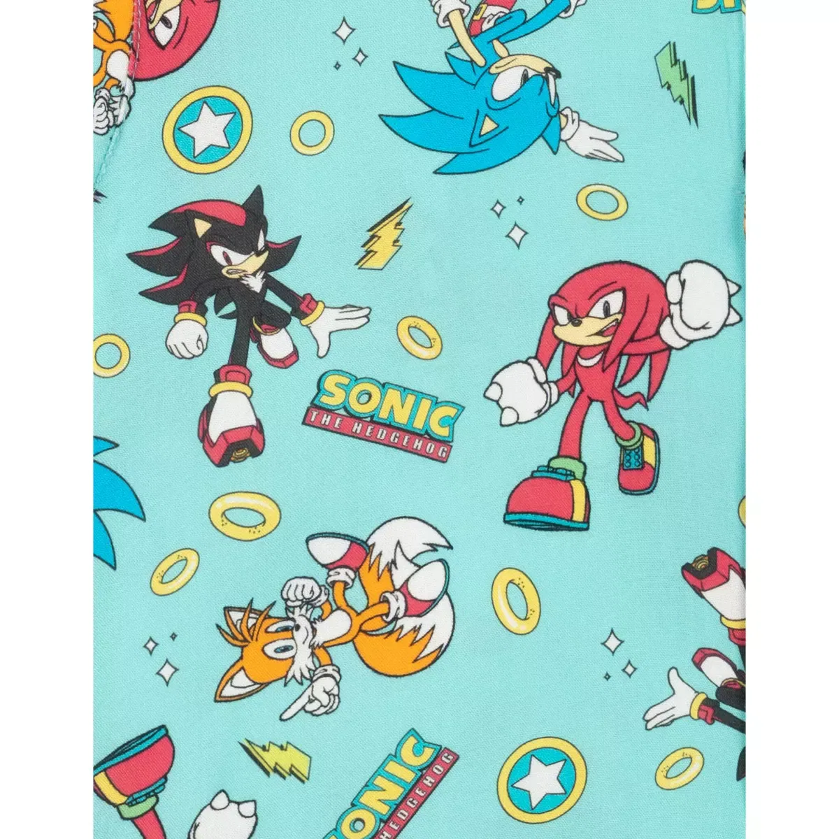 Детская рубашка с коротким рукавом с принтом Sonic the Hedgehog Sega, Aqua Blue — фото 4