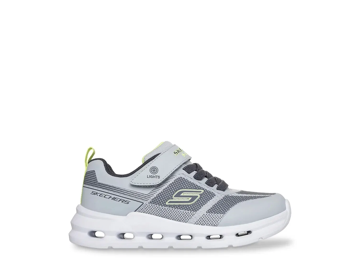Кроссовки с подсветкой S-Lights Glide-Step Skechers, серо-зеленые — фото 3